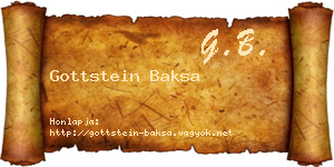 Gottstein Baksa névjegykártya